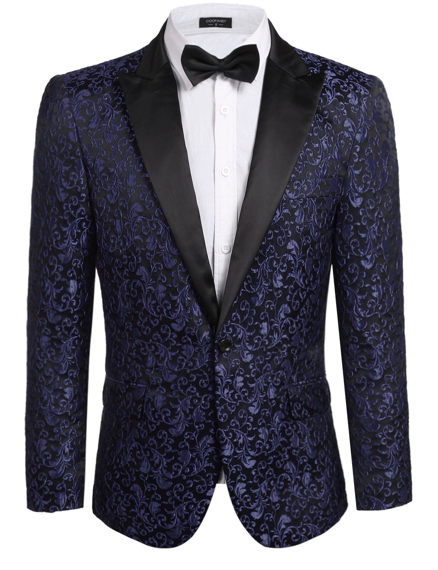 Coofandy Floral Party Tuxedo (US Only) Blazer coofandy Navy Blue XS 