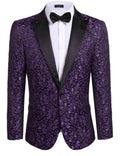 Coofandy Floral Party Tuxedo (US Only) Blazer coofandy Purple XS 