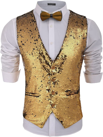 Coofandy Slim Fit Sequins Vest (US Only) Vest coofandy 