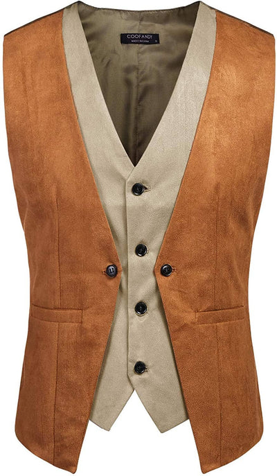 Coofandy Suede Leather Vest (US Only) Vest coofandy 