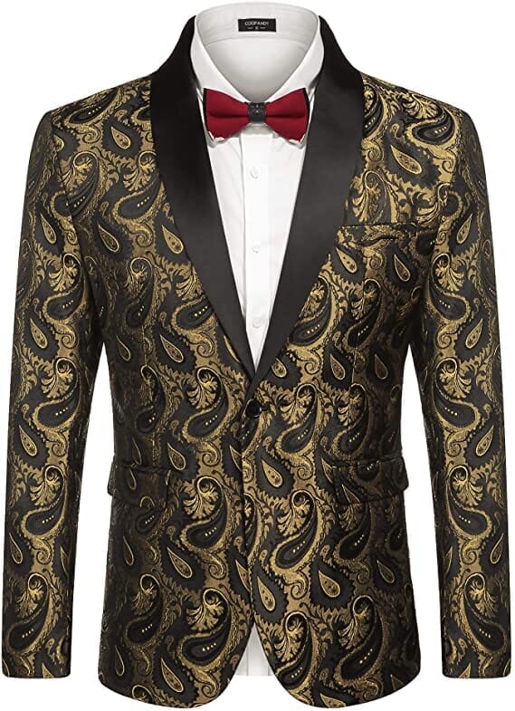 Coofandy Paisley Shawl Lapel Blazer (US Only) Blazer coofandy 