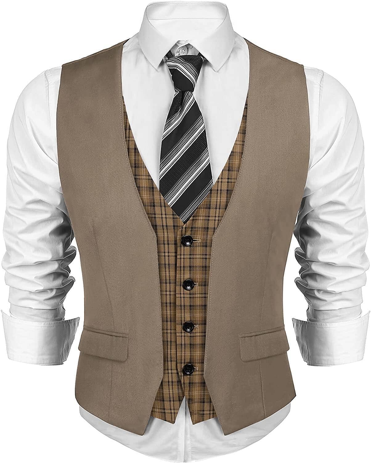 Coofandy Business Suit Vest (US Only) Vest coofandy Khaki S 