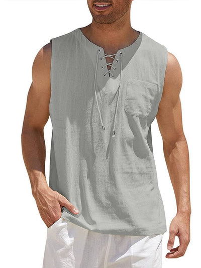 Coofandy Linen Tank Top (US Only) Tank Tops coofandy Grey S 