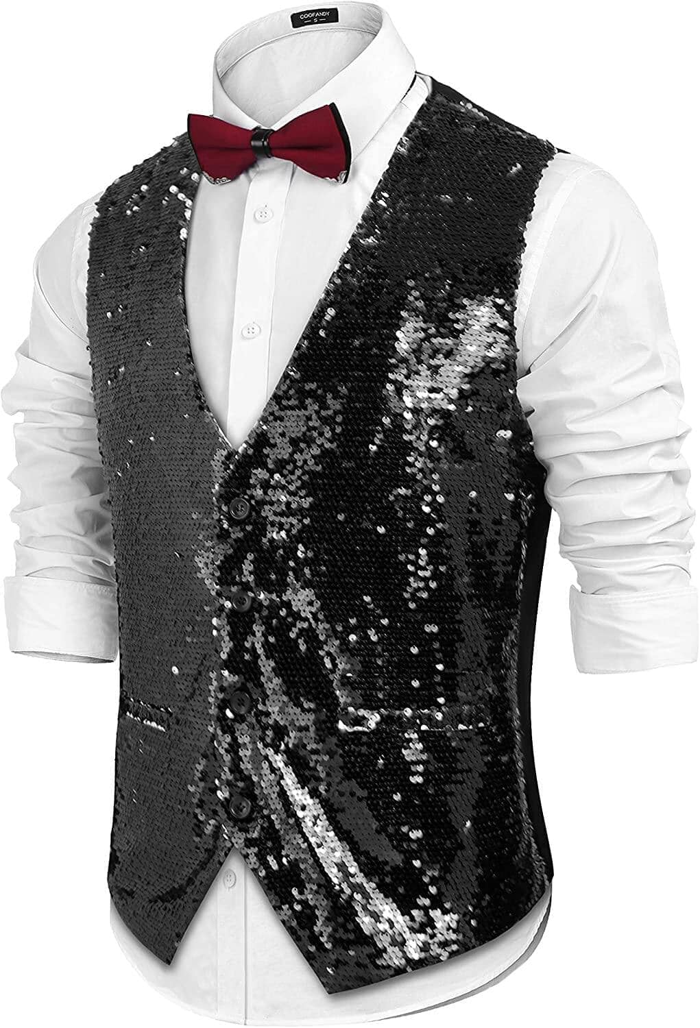 Coofandy Slim Fit Sequins Vest (US Only) Vest coofandy 