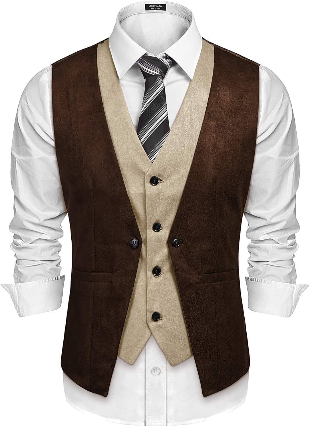 Coofandy Suede Leather Vest (US Only) Vest coofandy 