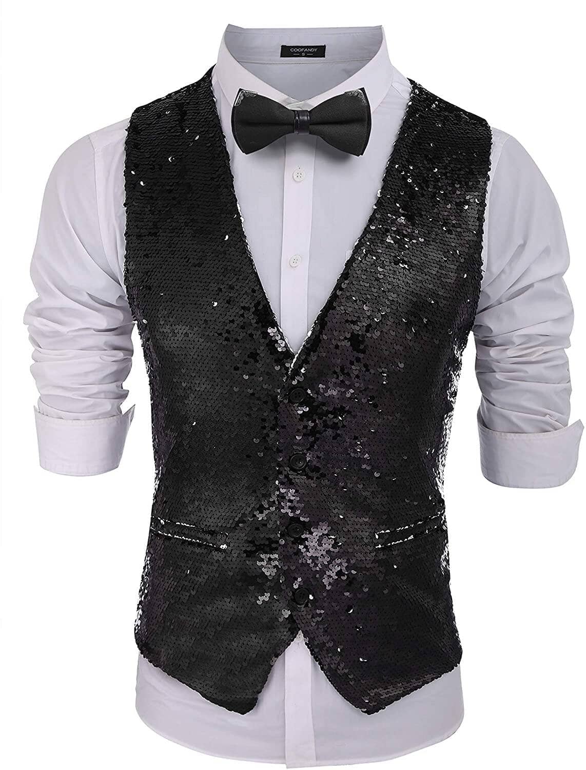 Coofandy Slim Fit Sequins Vest (US Only) Vest coofandy 