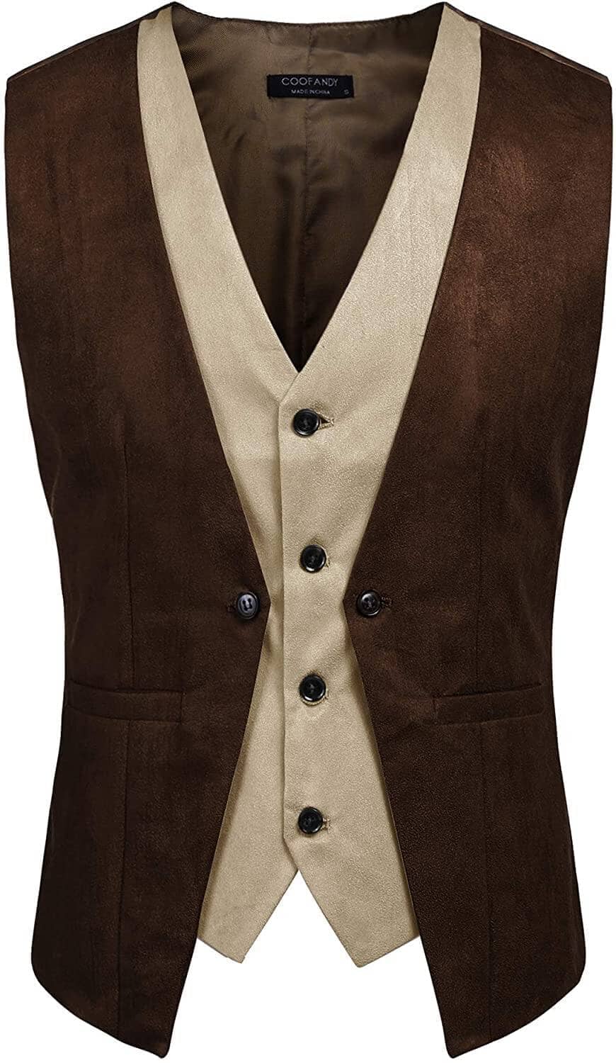 Coofandy Suede Leather Vest (US Only) Vest coofandy 