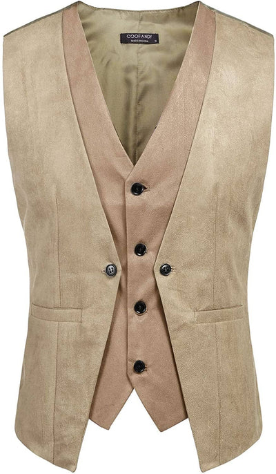 Coofandy Suede Leather Vest (US Only) Vest coofandy 