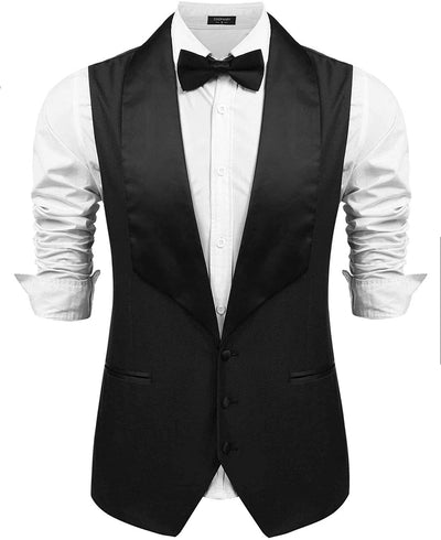 Coofandy V-Neck Slim Fit Suit Vests (US Only) Vest coofandy Black S 