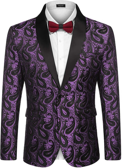 Coofandy Paisley Shawl Lapel Blazer (US Only) Blazer coofandy 