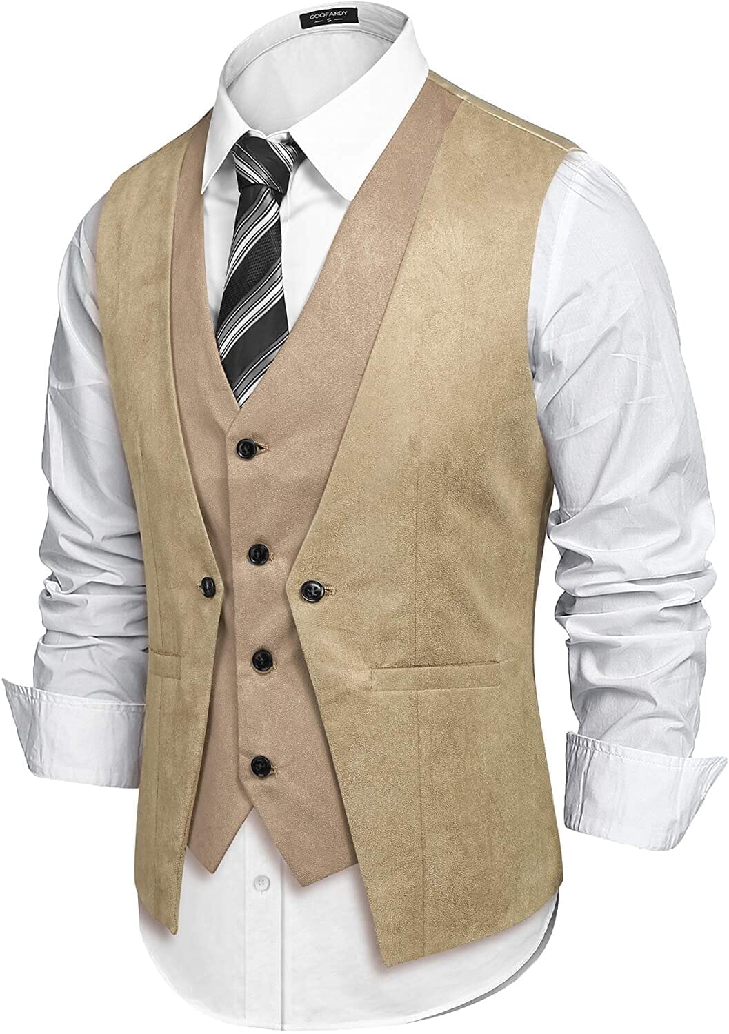 Coofandy Suede Leather Vest (US Only) Vest coofandy 