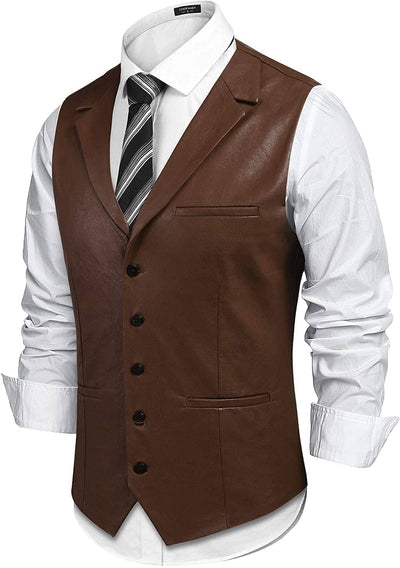 Coofandy Leather Vest (US Only) Vest coofandy 