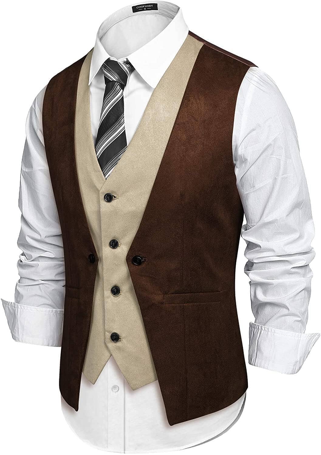 Coofandy Suede Leather Vest (US Only) Vest coofandy 