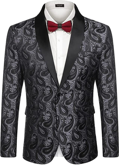 Coofandy Paisley Shawl Lapel Blazer (US Only) Blazer coofandy 