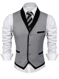 Coofandy Buttons V-neck Suit Vest (US Only) Vest coofandy Grey S 