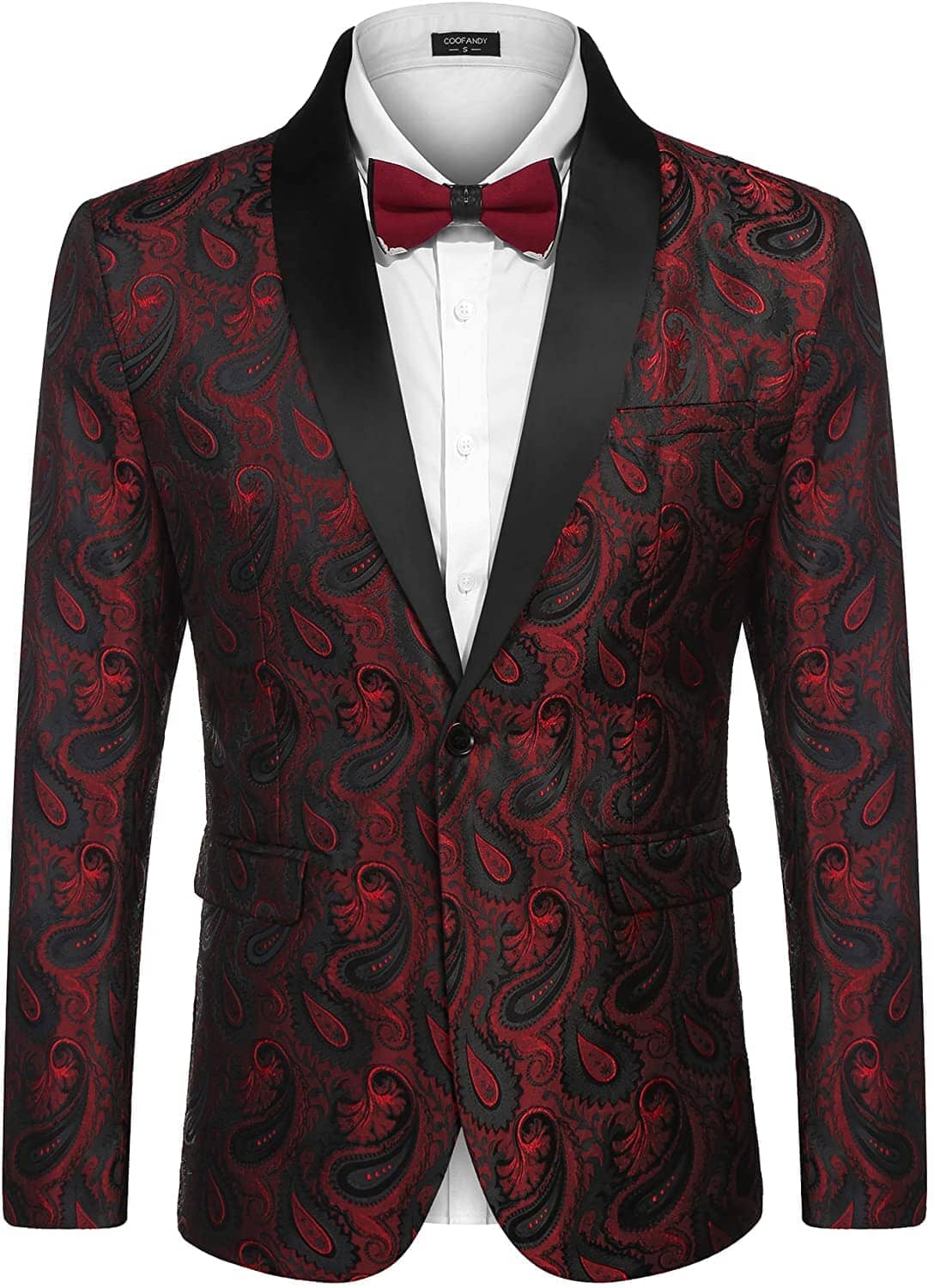 Coofandy Paisley Shawl Lapel Blazer (US Only) Blazer coofandy 