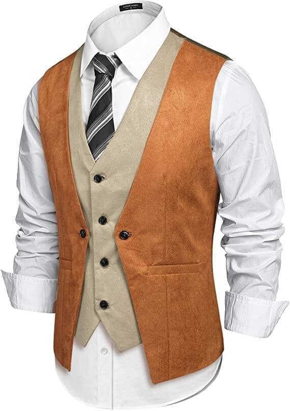 Coofandy Suede Leather Vest (US Only) Vest coofandy 