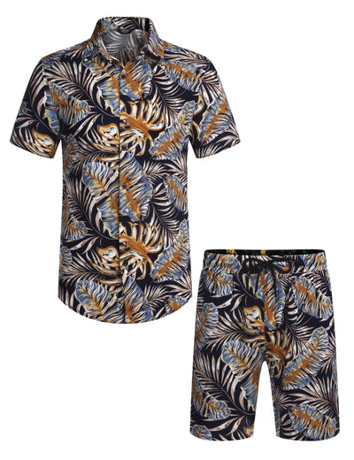 Coofandy Floral Hawaiian Sets (US Only) Sets coofandy 2- Black S 