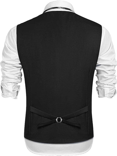 2-Piece Two Button Solid Prom Tuxedo Blazer Vest Set (US Only) Blazer COOFANDY Store 