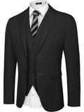 2-Piece Two Button Solid Prom Tuxedo Blazer Vest Set (US Only) Blazer COOFANDY Store 