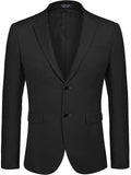2-Piece Two Button Solid Prom Tuxedo Blazer Vest Set (US Only) Blazer COOFANDY Store 