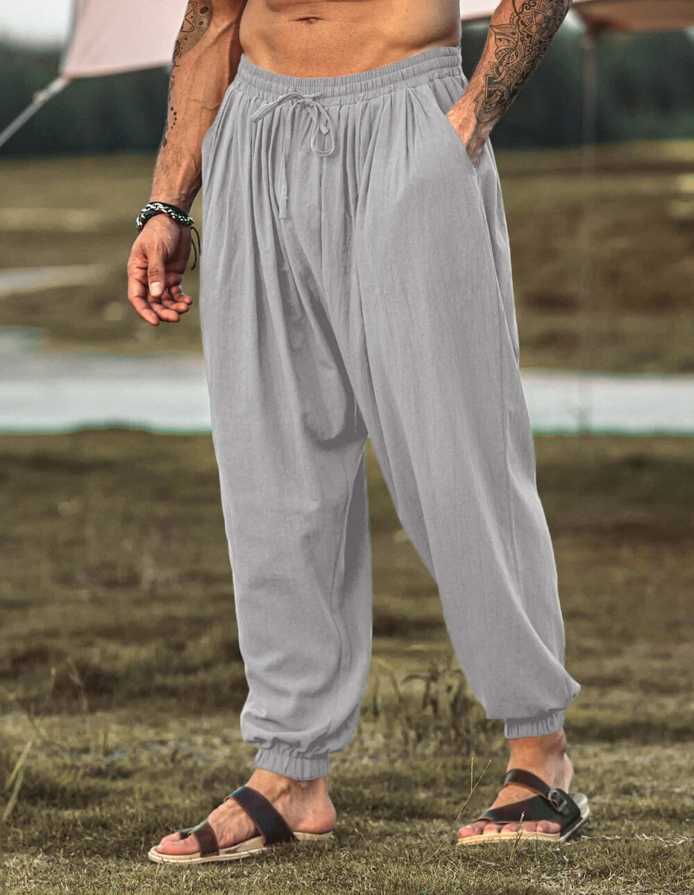 Coofandy Loose Fit Linen Style Hippie Pants (US Only) Pants coofandy 