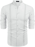 Embroidered Guayabera Linen Shirt (US Only) Shirts COOFANDY Store 
