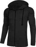 Fashion Long Sleeve Hooded With Zipper Pocket (US Only) Hoodies Coofandy&