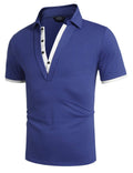 Coofandy Short Sleeve Polo Shirts (US Only) Polos coofandy Navy Blue S 