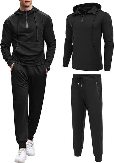 2 Piece Hoodie Sports Sets (US Only) Sports Set Coofandy's Black S 