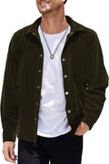 Vintage Shirt Coat (US Only) Button-Down Shirts COOFANDY Store Dark Brown S 