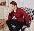 Striped Collar Pullover Sweater (US Only) Sweaters COOFANDY Store 