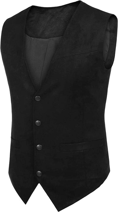 Western Suede Leather Vest Suit (US Only) Vest Coofandy's 