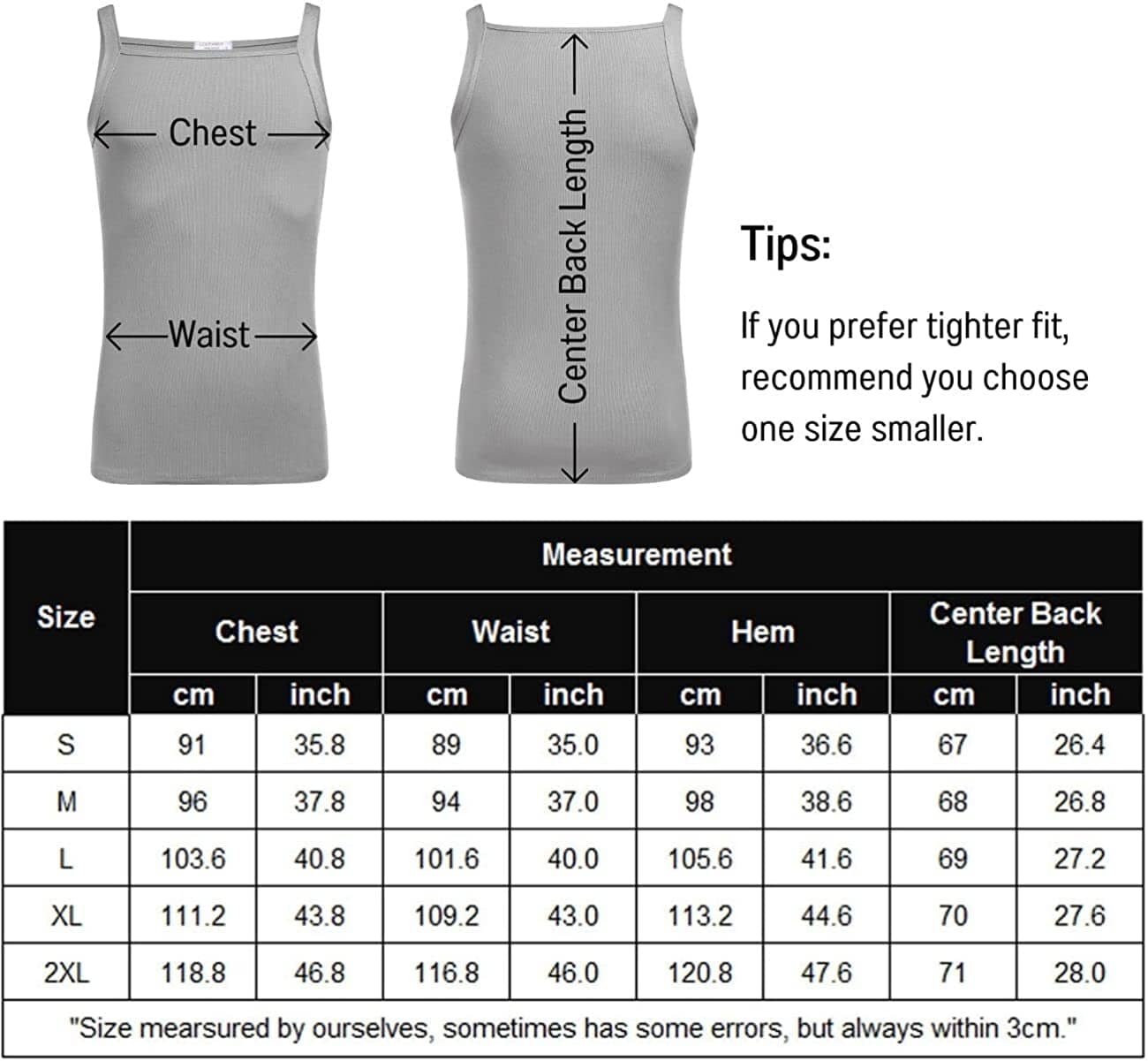 2 Pack Tank Tops Cotton Workout Undershirts (US Only) Tank Tops Coofandy's 
