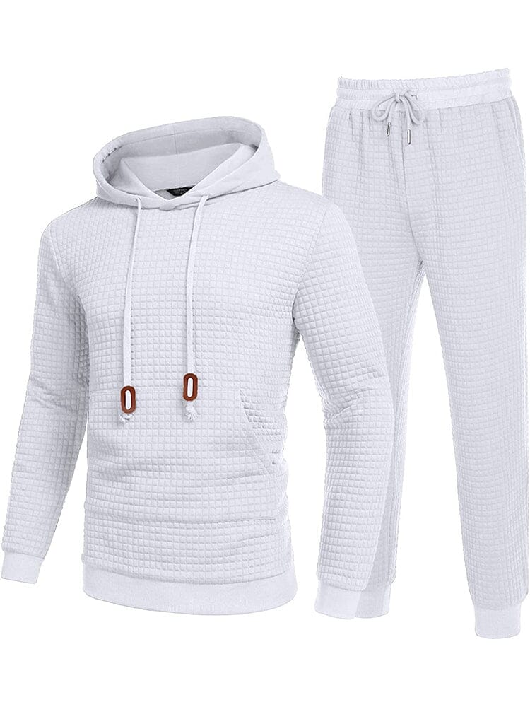 2 Piece Workout Hoodies Sets Sweatsuits (US Only) Sports Set Simbama White S 