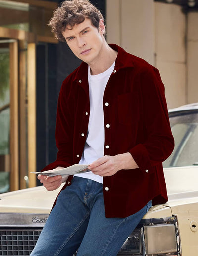 Vintage Shirt Coat (US Only) Button-Down Shirts COOFANDY Store 