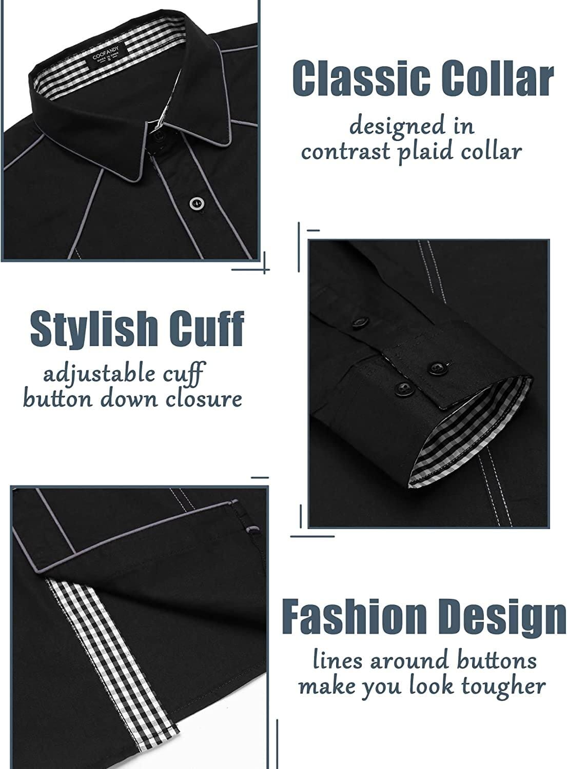Casual Long Sleeve Shirts (US Only) Shirts Coofandy's 
