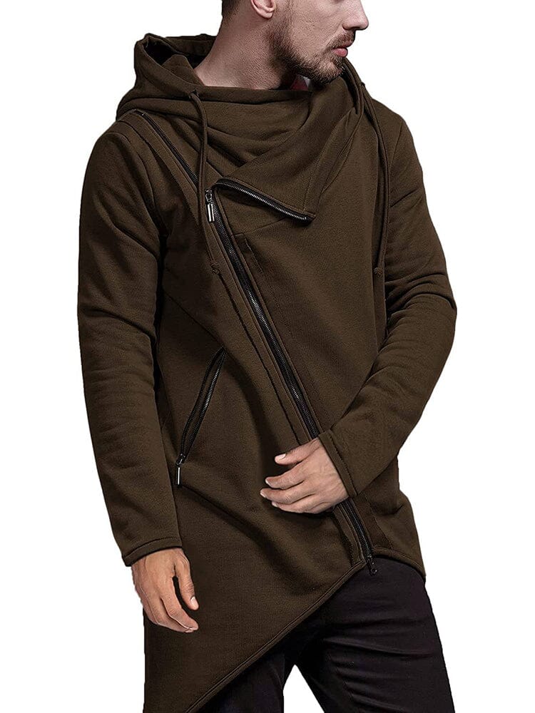 Lightweight Irregular Hem Pullover Hoodie (US Only) Hoodies COOFANDY Store Coffee S 