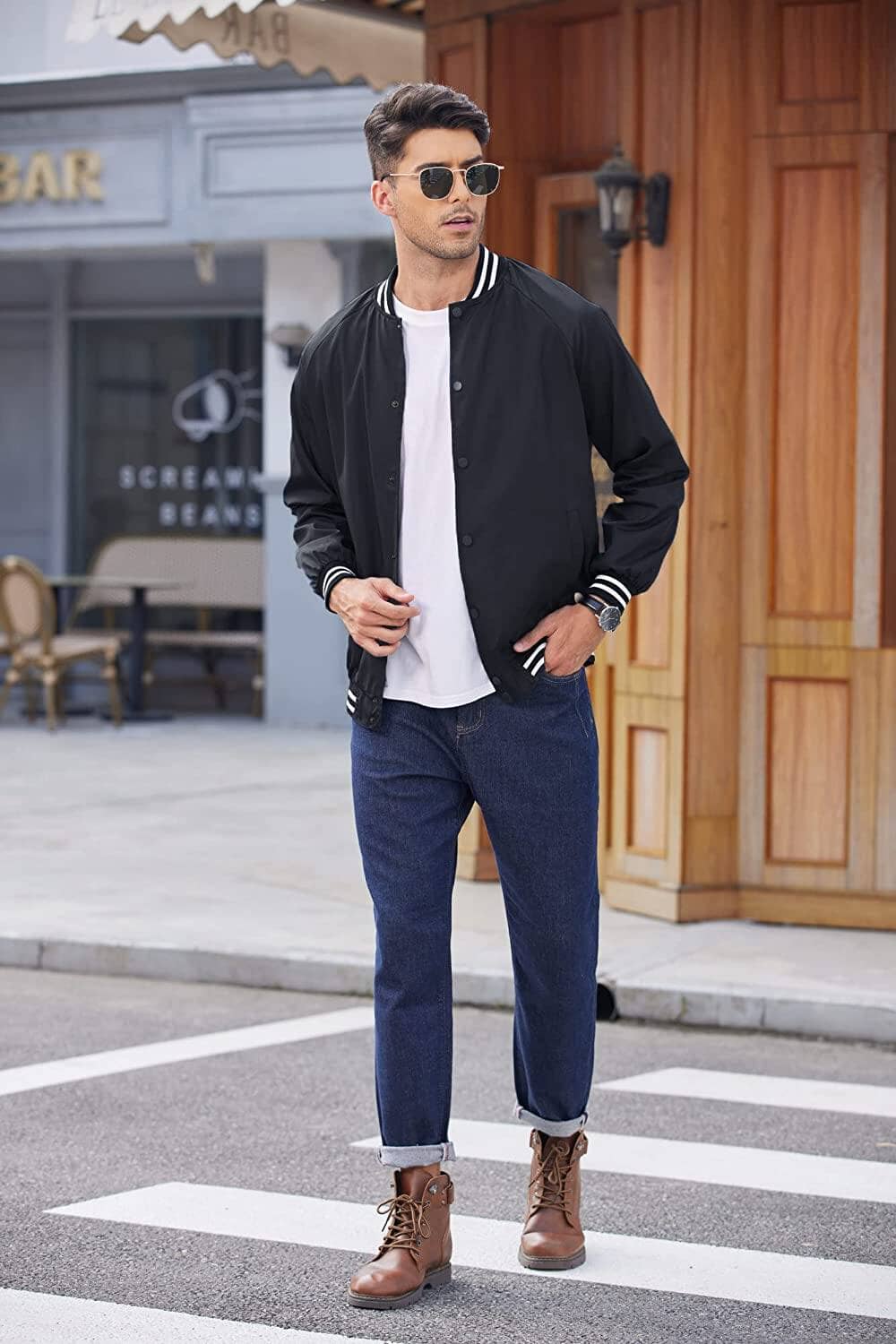 Varsity Lightweight Baseball Bomber Jackets (US Only) Coat COOFANDY Store 