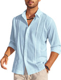 Cotton Beach Button Down Long Sleeve Shirt (US Only) Shirts Coofandy&