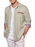 Casual Button Denim Shirt (US Only) Shirts COOFANDY Store Light Khaki S 