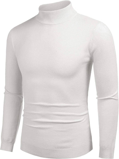 Turtleneck Pullover Basic Knitted Thermal Sweaters (US Only) Sweaters COOFANDY Store White S 