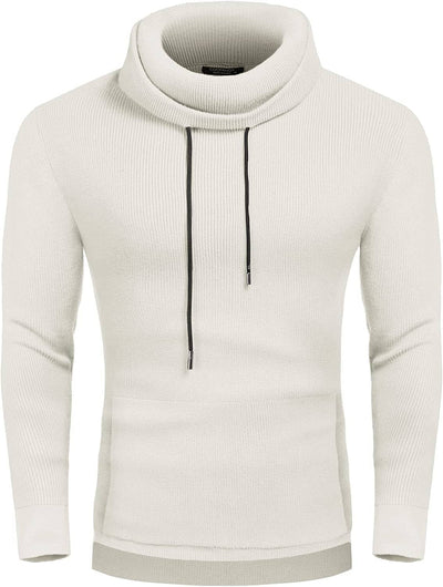 Knitted Pullover Turtleneck Sweater (US Only) Sweaters COOFANDY Store White S 