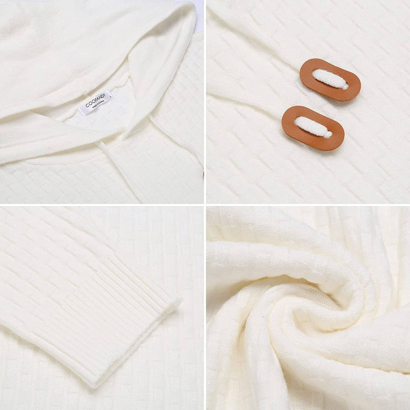 Solid Knitted Pullover Hooded Sweatshirt (US Only) Hoodies Brand: COOFANDY 