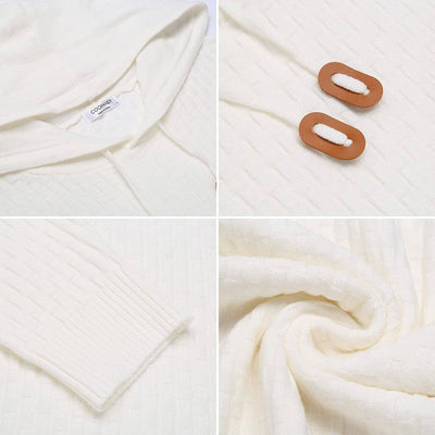 Solid Knitted Pullover Hooded Sweatshirt (US Only) Hoodies Brand: COOFANDY 