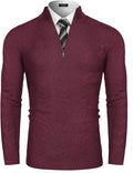 Quarter Zippper Mock Neck Pullover Sweater (US Only) Sweaters COOFANDY Store 