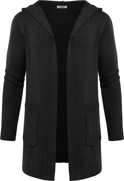 Lightweight Knitted Cardigan Sweaters with Pockets (US Only) Coat COOFANDY Store Black S 