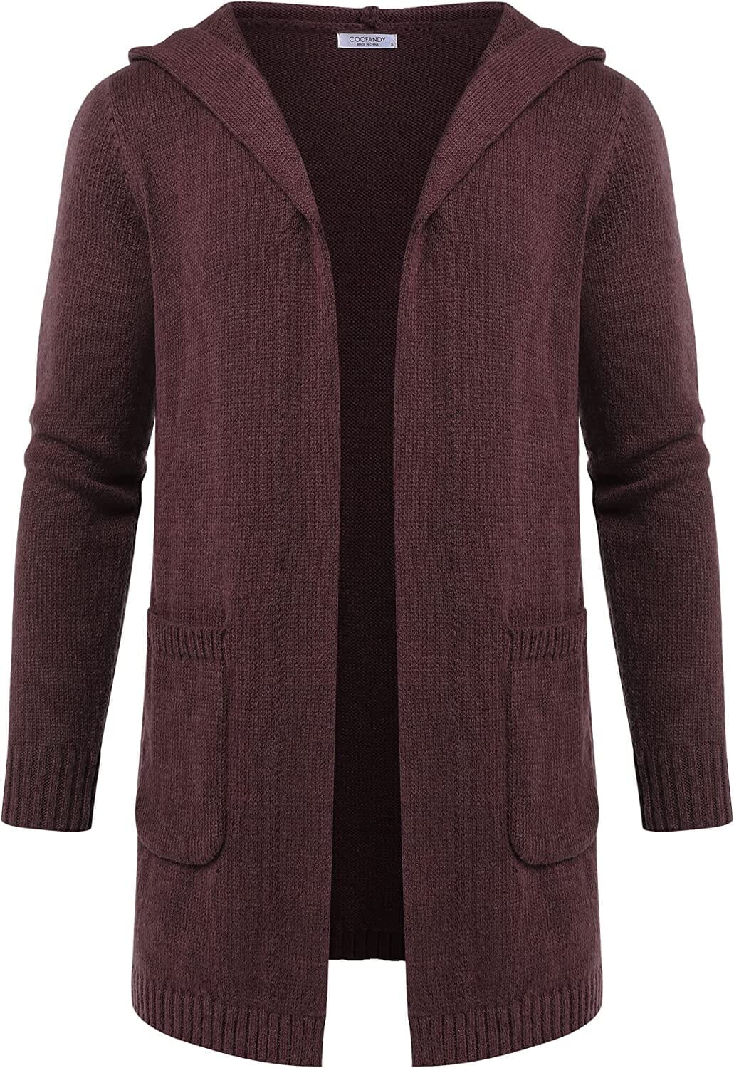 Lightweight Knitted Cardigan Sweaters with Pockets (US Only) Coat COOFANDY Store Wine Red S 