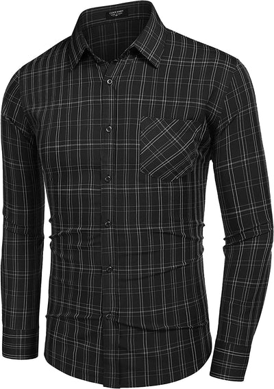 Business Button Up Plaid Shirts (US Only) Shirts Coofandy's 