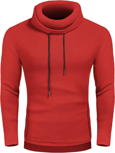 Knitted Pullover Turtleneck Sweater (US Only) Sweaters COOFANDY Store Wine Red S 